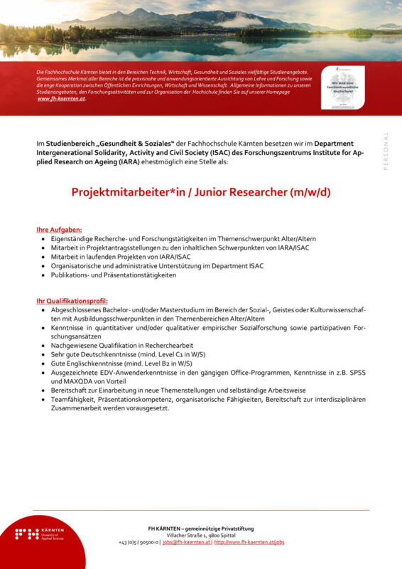 Ausschreibung IARA-ISAC-JuniorResearcher Seite 1