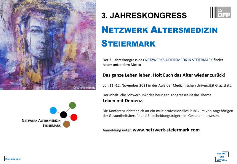 Einladung 3. Jahreskongress Netzwerk Altersmedizin Steiermark 11-12112021