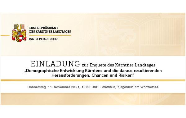 Beitragsbild Einladung Enquete des Ktn. Landtages 11112021