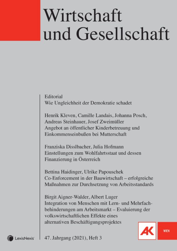 Titelblatt Wirtschaft und Gesellschaft 3-2021