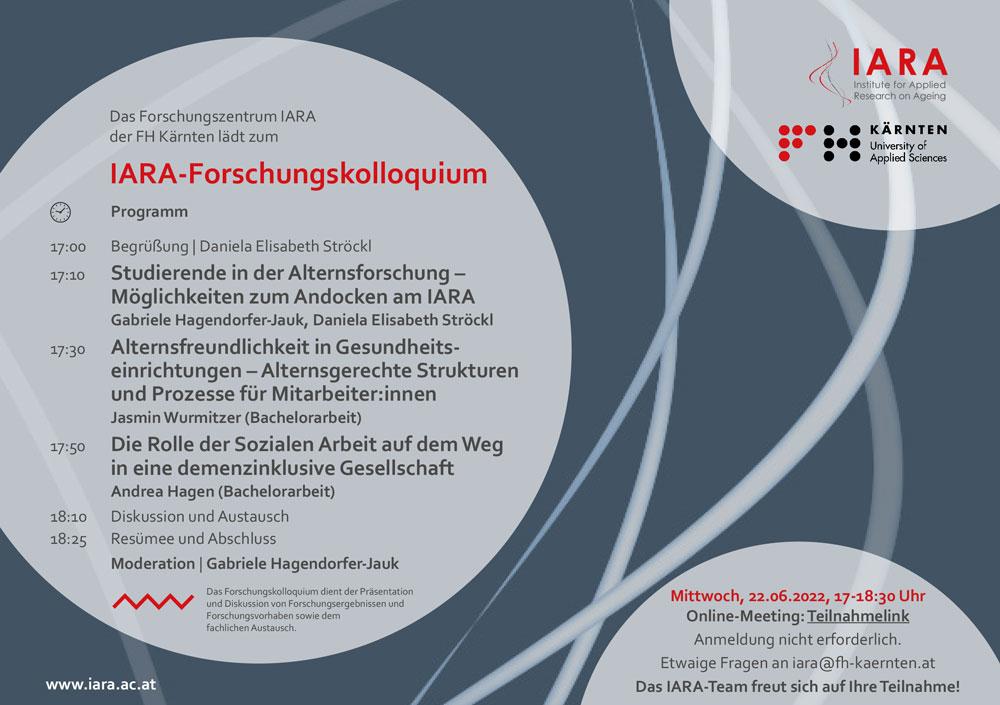 Einladung IARA-Forschungskolloquium 22062022