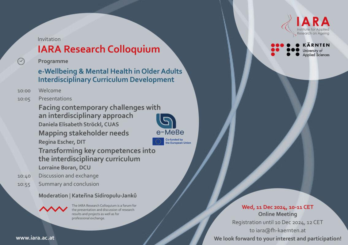 Flyer Invitation IARA Research Colloquium-11 Dec 2024 IARA Forschungskolloquium