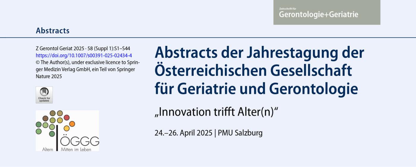 Abstractband ÖGGG-Jahreskongress 2025 Ausschnitt Titelseite