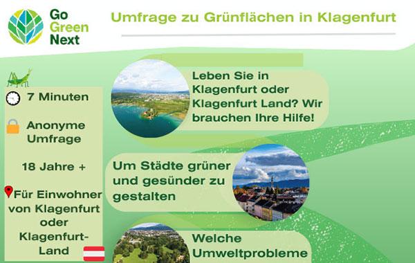 Ausschnitt Flyer GoGreenNext Umfrage Klagenfurt