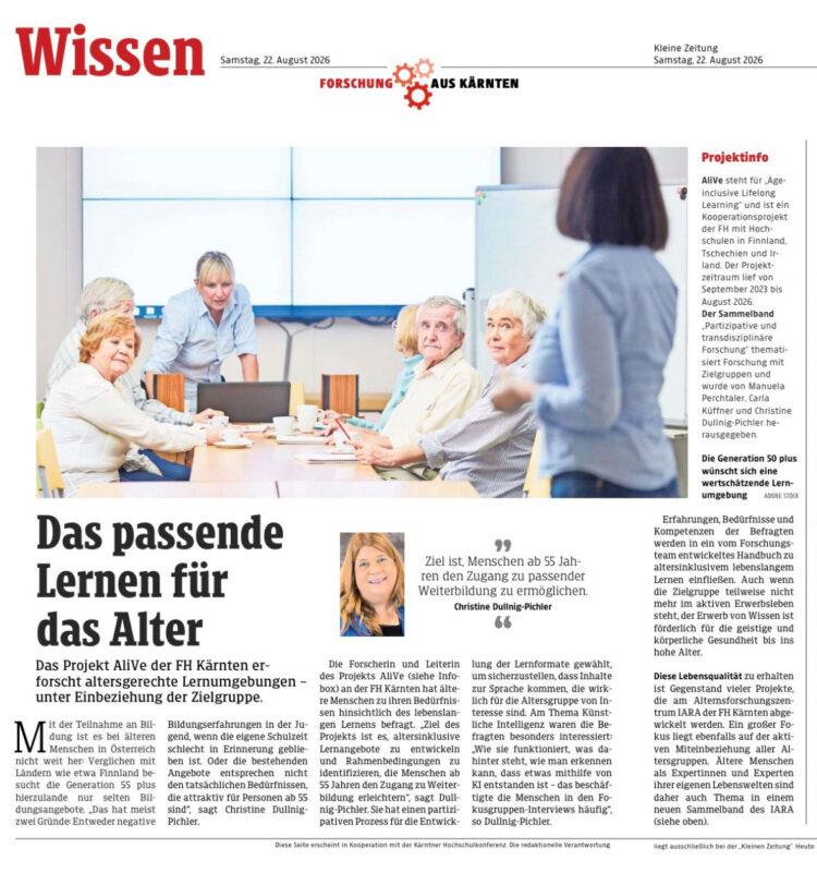Kleine Zeitung 22.08.2026 AliVe